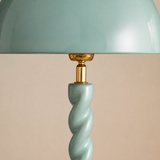 Ormond floor lamp seafoam metal and brass finish close-up