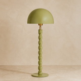 Ormond olive floor lamp studio view on warm beige Elara background