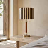 Oslo wood and brass table lamp alternate three-quarter view