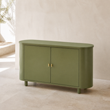 Oslo sage green timber sideboard from an alternate angle
