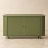 Oslo sage green timber sideboard in warm beige Elara studio