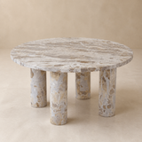 Palazzo taupe marble coffee table in warm beige Elara studio
