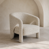 Perugia textured ivory accent chair from an alternate angle