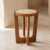 Alternate view of the Pietro handmade tile and timber side table