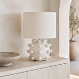 Alternate view of the Pip ivory bobble ceramic table lamp