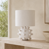 Pip ivory bobble ceramic table lamp in a premium Mediterranean interior