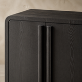 Portland black timber grain and handle detail