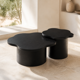 Portland black timber nesting tables from an alternate angle