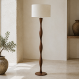 Priya Wood Floor Lamp Walnut alternate angle