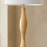Priya twisted natural wood stem and shade detail