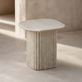 Ravello Beige Marble Side Table alternate angle