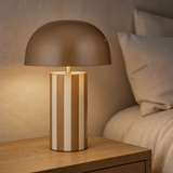 Raya Metal Lamp in a warm minimalist bedroom