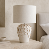 Rickett Ceramic Table Lamp Cream — alternate bedroom angle