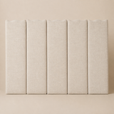 Riviera King Upholstered Bedhead — ivory weave and panel detail