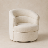 Riviera swivel accent chair in Elara beige studio