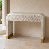 Salerno console in a premium Mediterranean entryway