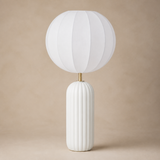 Shelton Ceramic Lamp White in the Elara beige studio