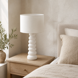 Siena Resin Table Lamp Wht from an alternate lifestyle angle