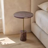 Siena Warm Stone Side Table from an alternate lifestyle angle