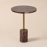 Siena Warm Stone Side Table in warm beige studio