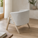 Rear alternate angle of Solara chair in a minimalist interior