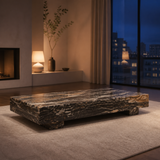 Solari marble coffee table in a refined evening interior