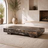 Solari marble coffee table in a sunlit Mediterranean interior
