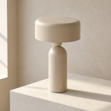 Sombra warm stone lamp from an elevated alternate angle