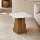 Taormina stone and timber side table — premium Mediterranean lifestyle