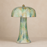 Tate patinated mushroom lamp — Elara beige studio