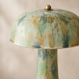 Tate lamp — brass finial and artisan patina detail