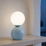 Terra Metal Lamp Pale Blue — illuminated architectural angle