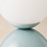 Terra Metal Lamp Pale Blue — opal globe and collar detail