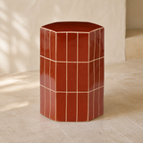 Terracotta Artisan Ceramic Tile Stool — premium Mediterranean lifestyle