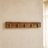 Tessa wooden five-peg wall rail — right angle