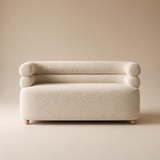 The Althea Loveseat in warm beige studio