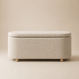 The Althea Verve Bench in warm beige studio