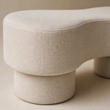 Close-up of The Elara Padded Bench fabric and piping