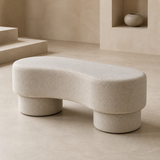 Rear three-quarter view of The Elara Padded Bench