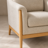 The Sierra Artisan Chair upholstery and timber frame detail
