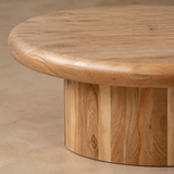 Close-up of the Tivoli solid oak coffee table