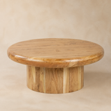 Tivoli solid oak coffee table in a warm beige studio