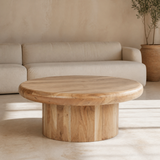 Tivoli solid oak coffee table in a minimalist living room