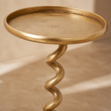 Close-up of the Torino antiqued iron tray and twisted column