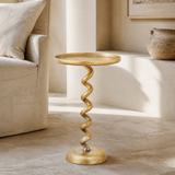 Torino twisted iron side table in a premium Mediterranean interior