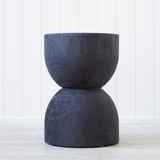Boracay Timber Stool Black Paulownia Wood - My Home Design Australia