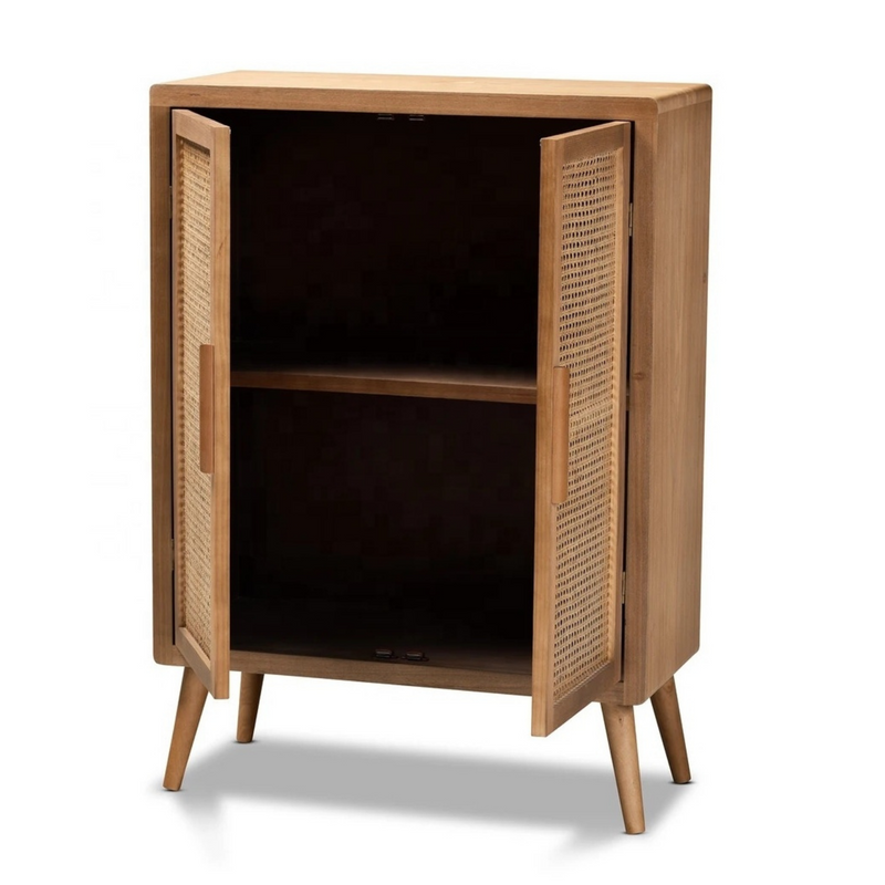 Flamingo Wood Rattan Cabinet (6839041065142)