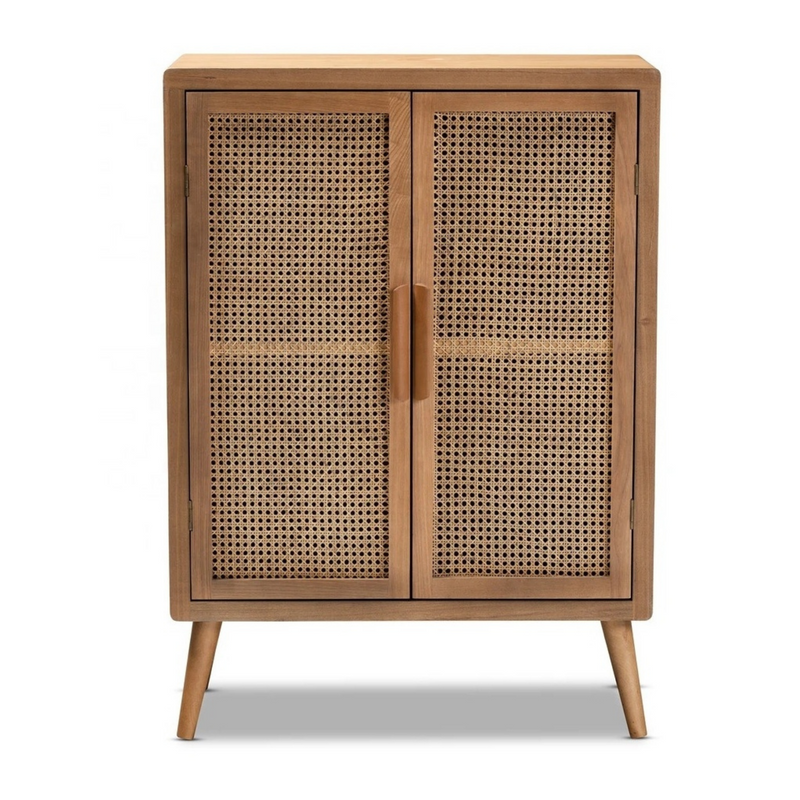 Flamingo Wood Rattan Cabinet (6839041065142)