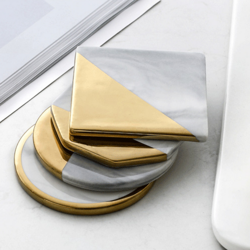 Multiform Shapes Marble Style Coaster Set (7116680134838)