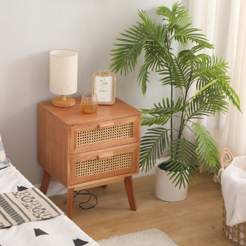 Seashell Rattan Bed Side Table (6839072653494)